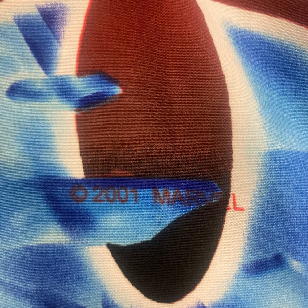 Vintage 2001 Marvel Comics Spider-Man Button Down Shirt‎ XL Blue Shattered Glass - Picture 8 of 13
